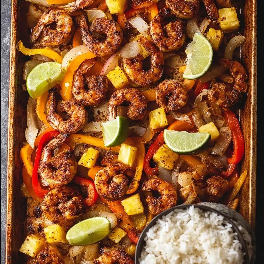 Sheet Pan Jerk Shrimp with Coconut Rice Recipe - Recipe Image
