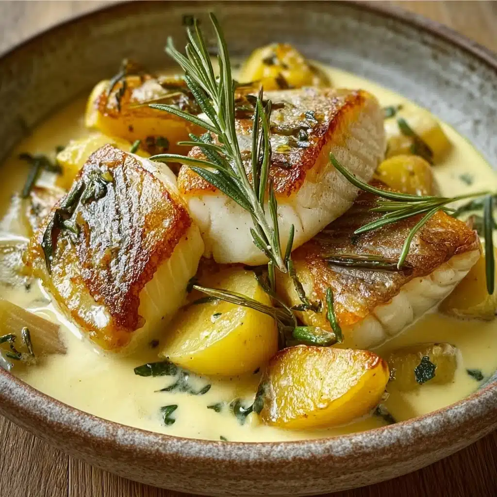 Cod & Potatoes in Rosemary Cream Sauce Recipe - Recipe Image