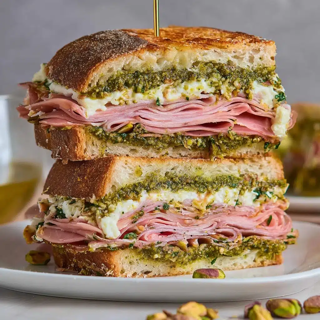 Mortadella Sandwich with Burrata and Pistachio Pesto Recipe