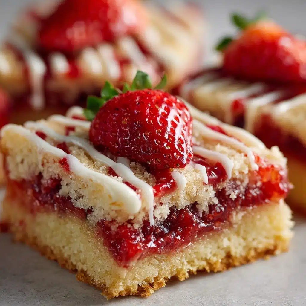 Strawberry Crumble Bars with Lemon Glaze Recipe - Recipe Image
