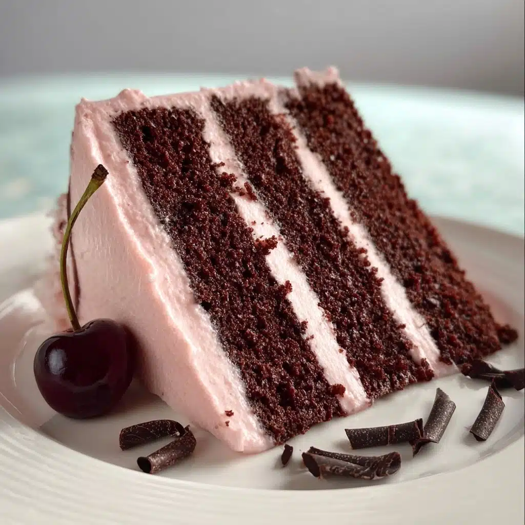 Easy Chocolate Cherry Cake Recipe (One Bowl and Four layer) Recipe - Recipe Image
