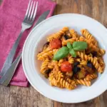 Red Pesto Pasta with Roasted Veggies Recipe