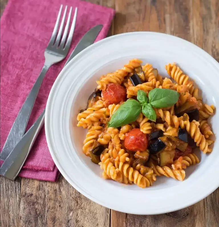 Red Pesto Pasta with Roasted Veggies Recipe