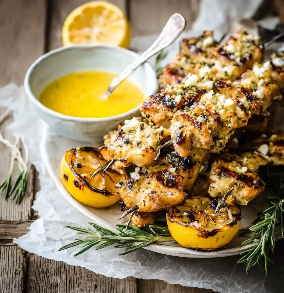 Chicken Spiedini with Lemon Butter Sauce Recipe - Recipe Image