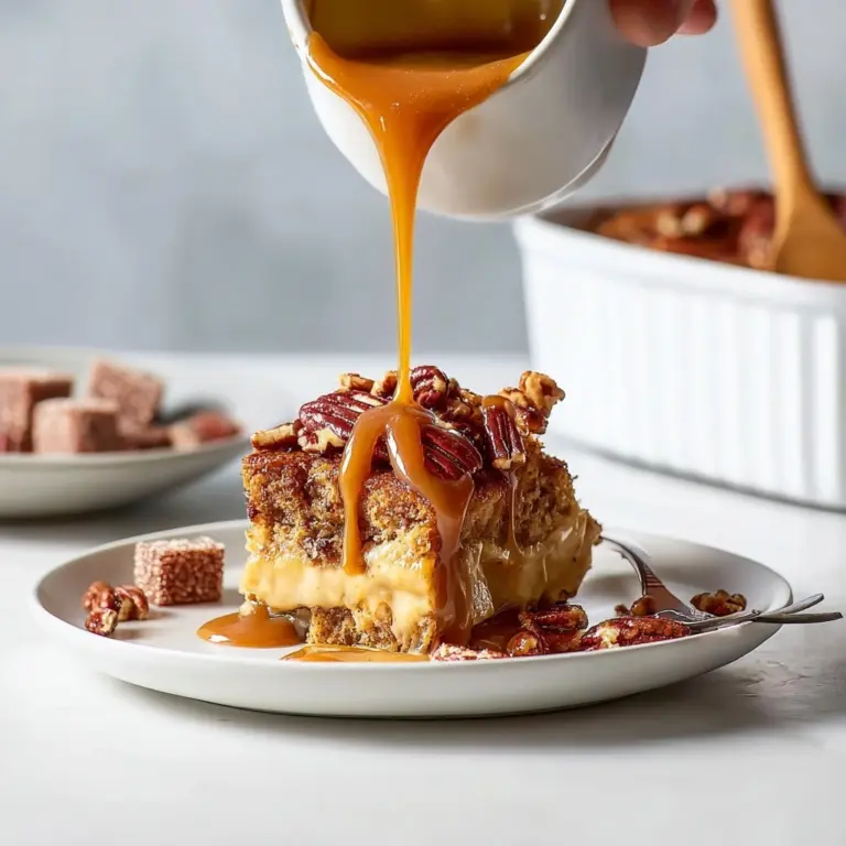 Homemade Guava Caramel Bread Pudding with Pecans Recipe