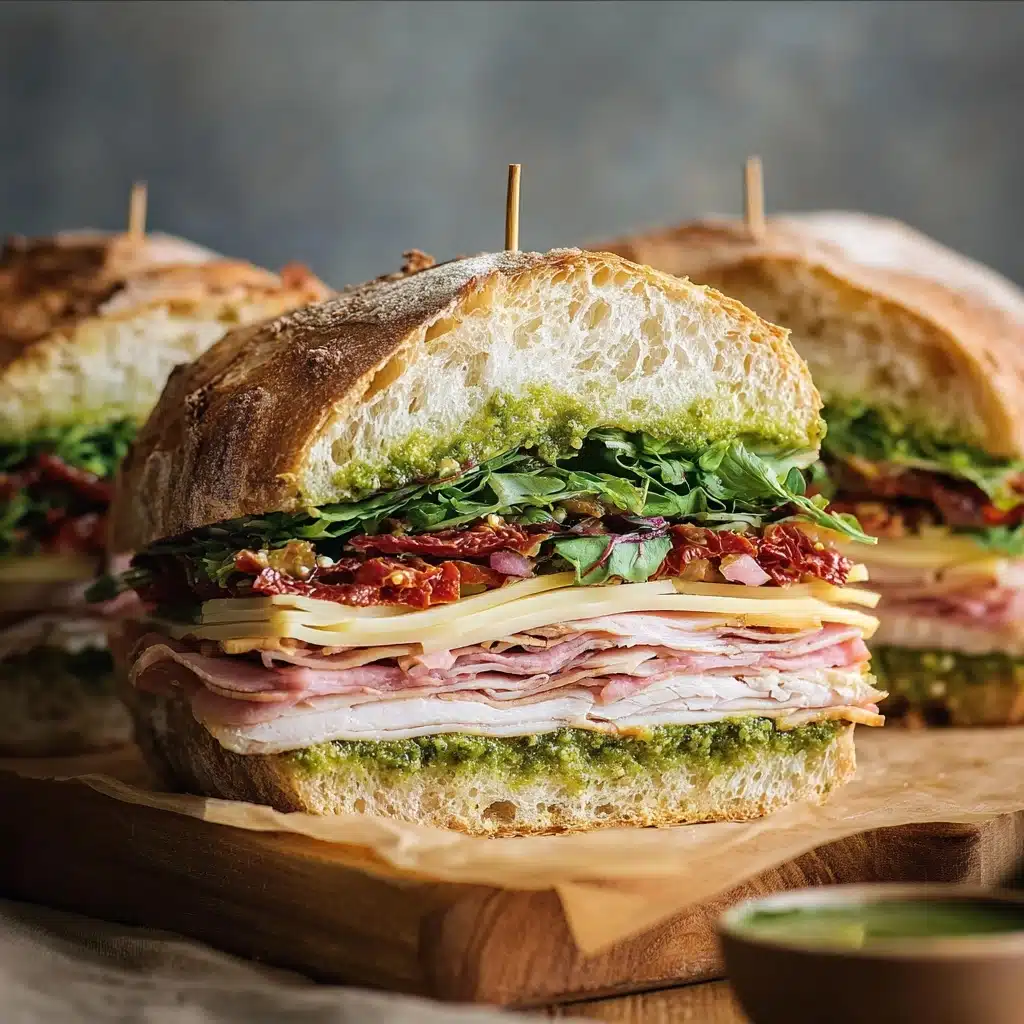 Italian Turkey Club Sandwiches Recipe - Recipe Image