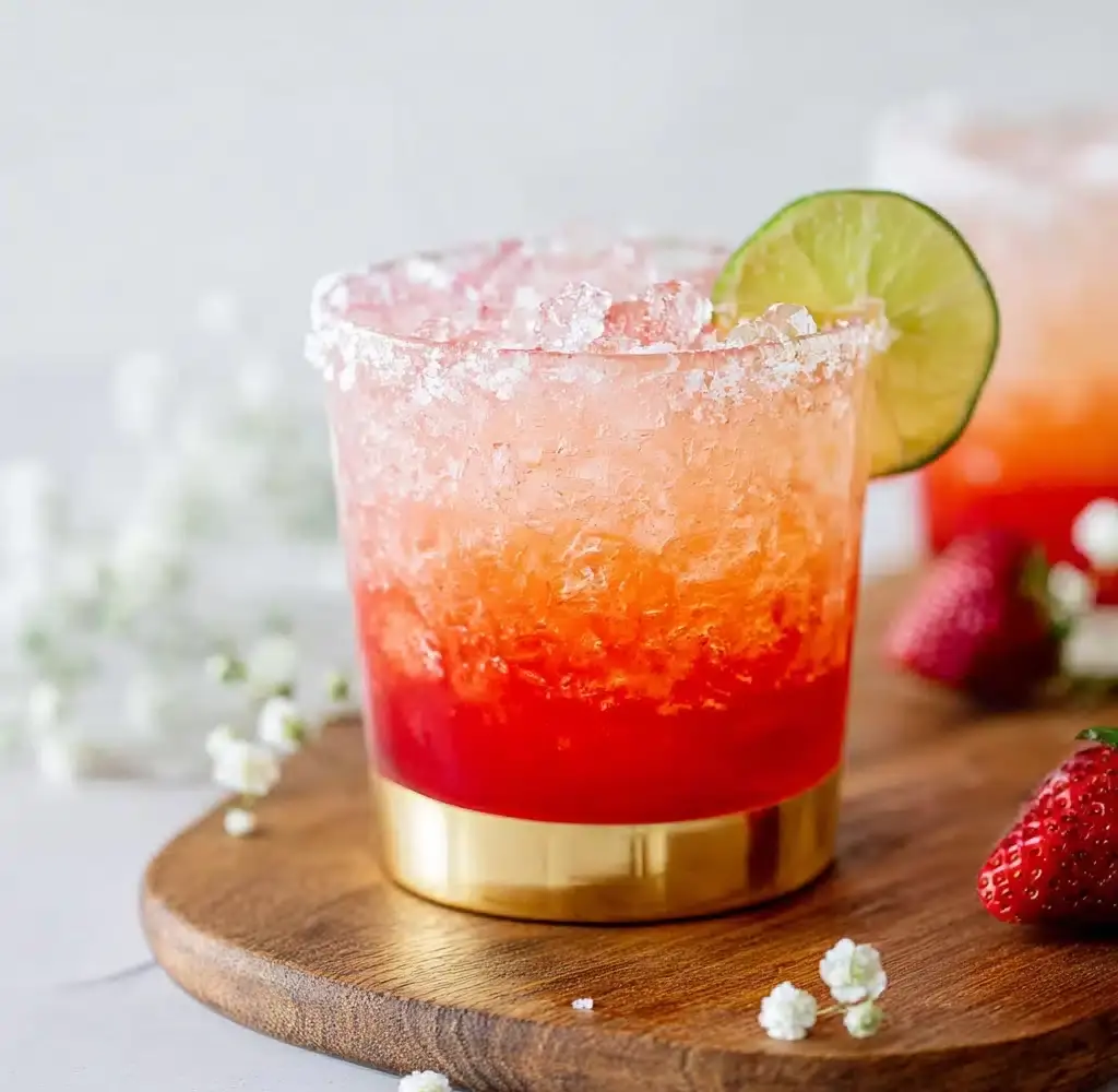 Strawberry Lime Mocktail Margarita Recipe - Recipe Image