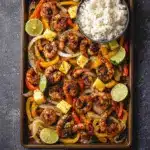 Sheet Pan Jerk Shrimp with Coconut Rice Recipe
