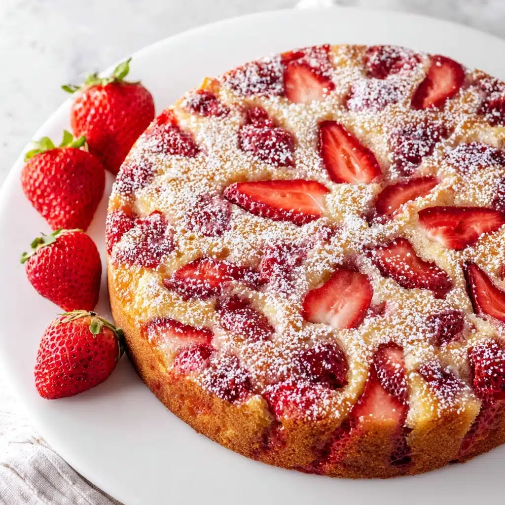Simple Strawberry Rhubarb Cake Recipe - Recipe Image
