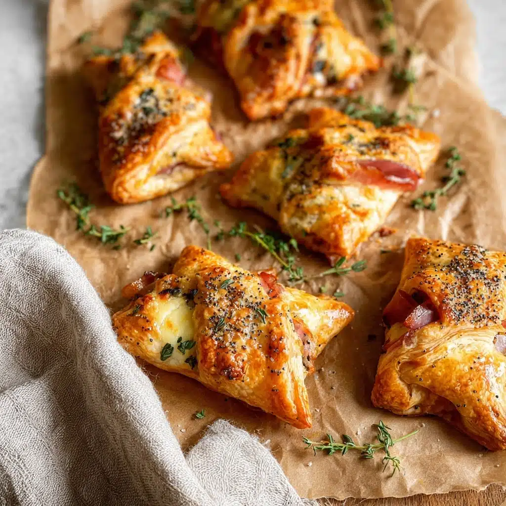 Cheesy Ham Spinach Puff Pastries Recipe - Recipe Image