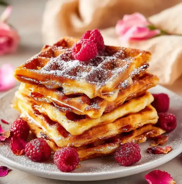 Lemon Raspberry Buttermilk Waffles Recipe