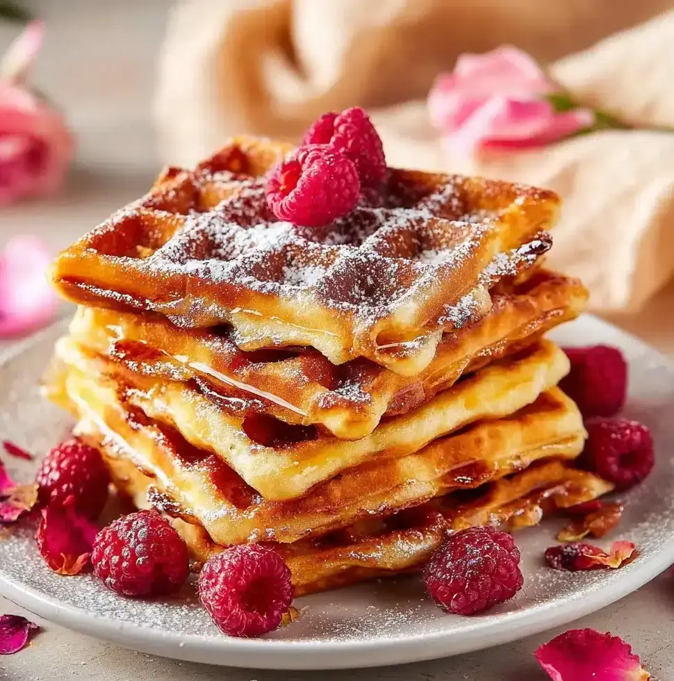 Lemon Raspberry Buttermilk Waffles Recipe