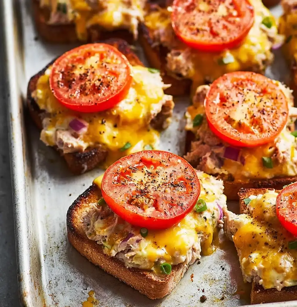 Sheet Pan Sourdough Tuna Melts Recipe - Recipe Image