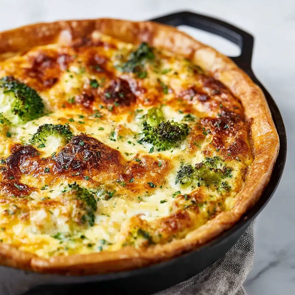 Cheesy Broccoli Green Onion Quiche Recipe - Recipe Image