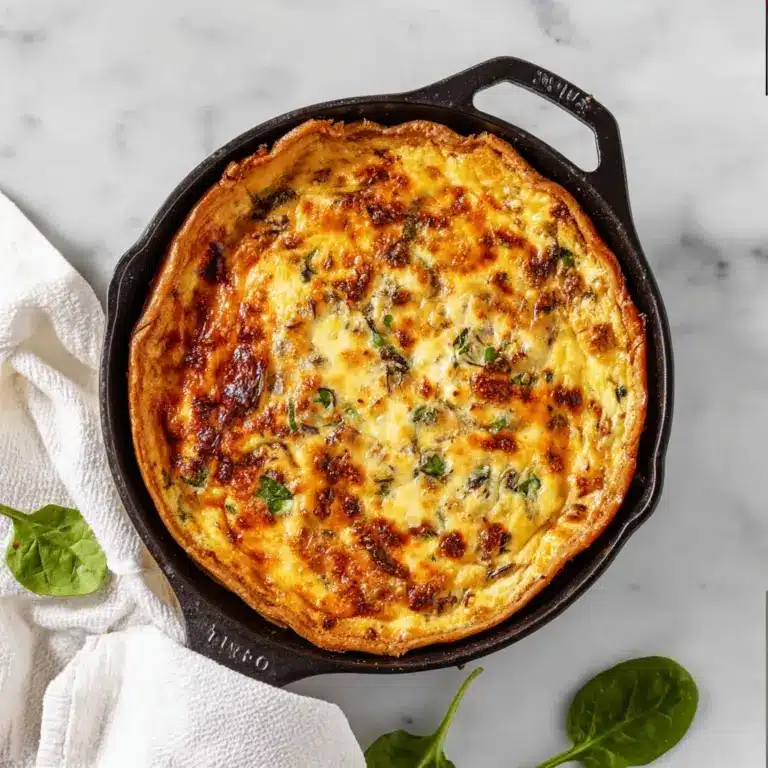 Cheesy Ham Spinach Quiche Recipe