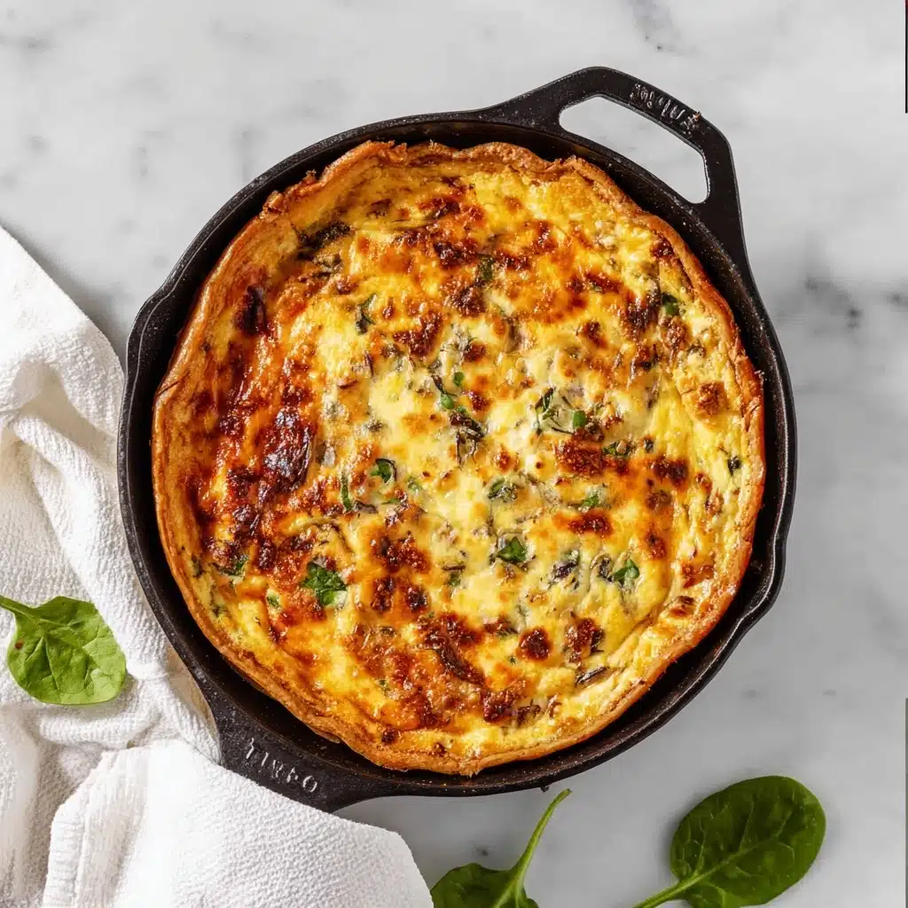 Cheesy Ham Spinach Quiche Recipe