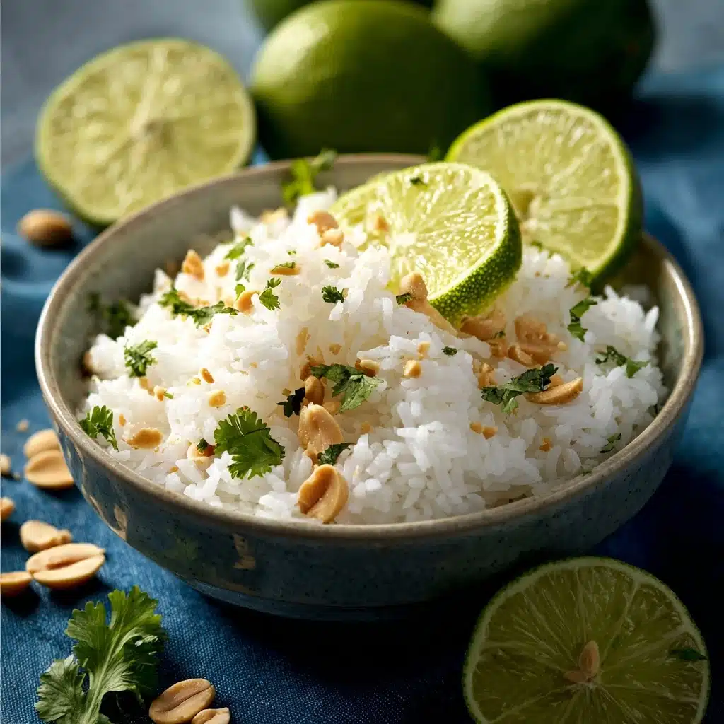 Creamy Coconut-lime Rice With Peanuts Recipe - Recipe Image