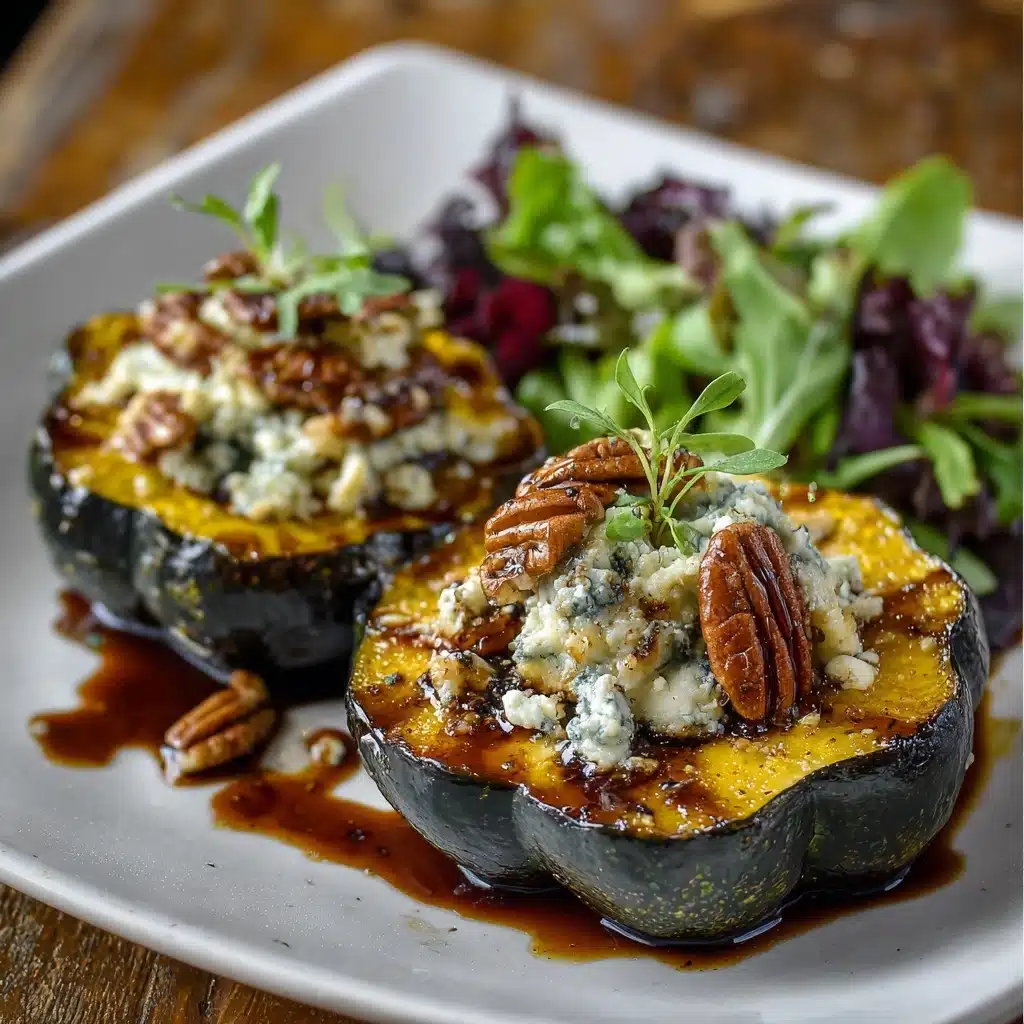 Maple Pecan Goat Cheese Roasted Acorn Squash Recipe
