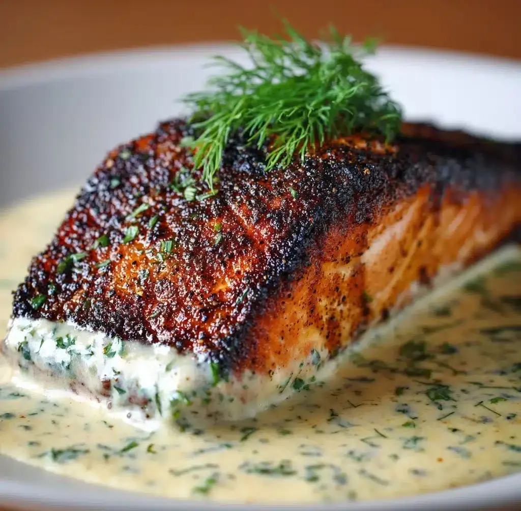 Blackened Salmon with Creamy Dijon Sauce Recipe