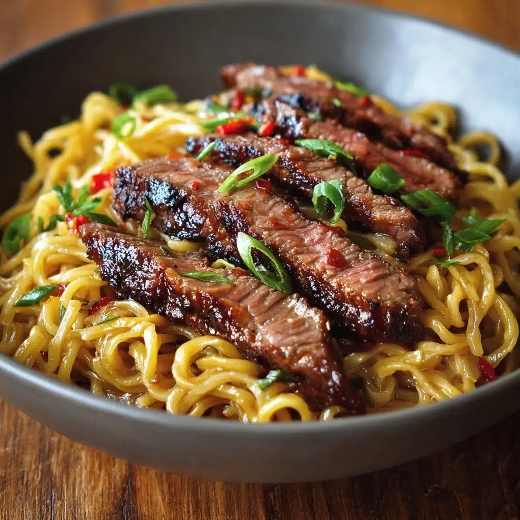 Garlic Butter Steak Lightning Noodles Recipe - Recipe Image
