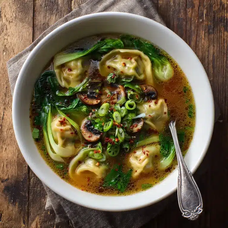 Potsticker Soup with Mushrooms & Bok Choy Recipe