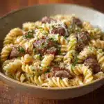 Beef and Rotini in Garlic Parmesan Sauce Recipe