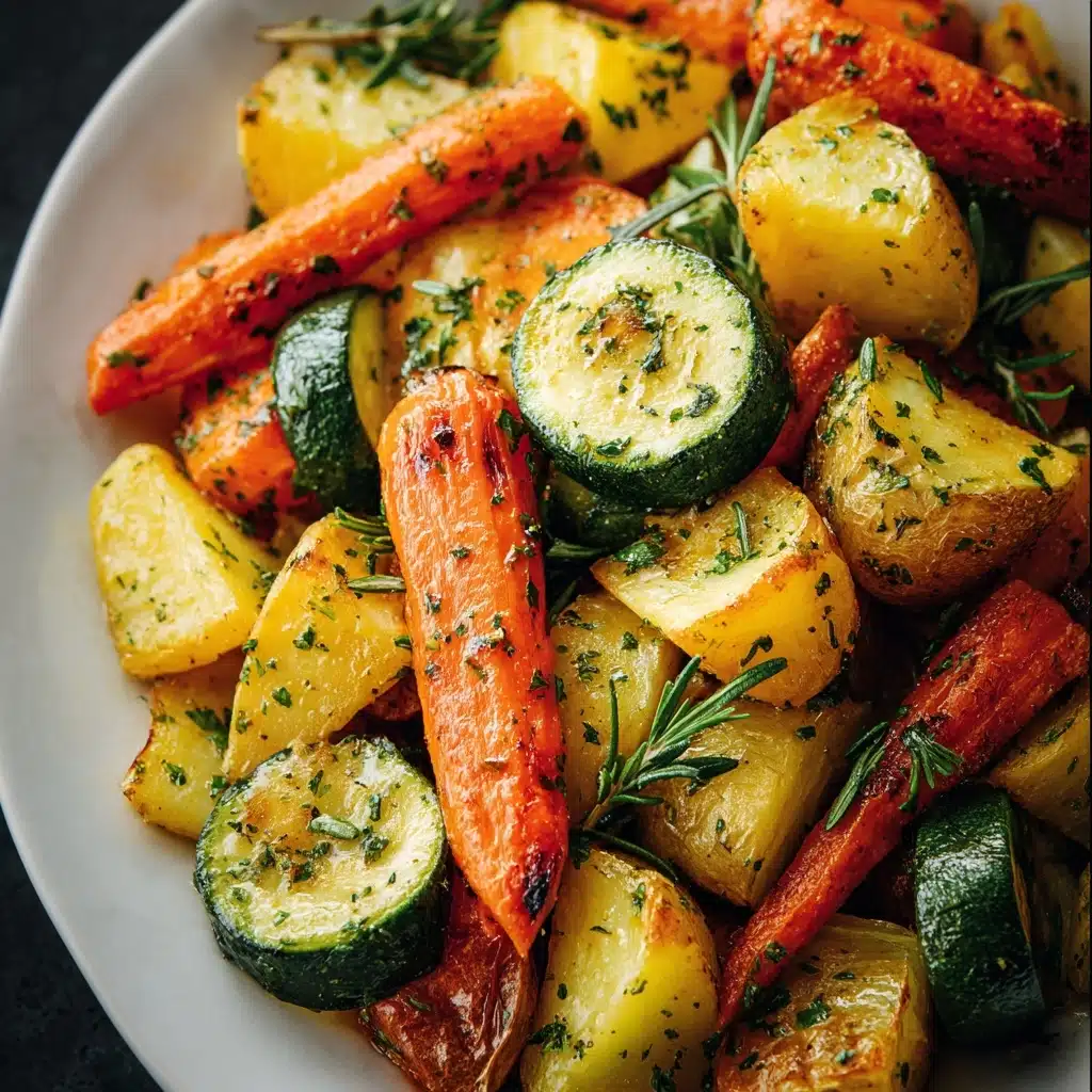 Garlic Herb Roasted Potatoes Carrots and Zucchini Recipe - Recipe Image