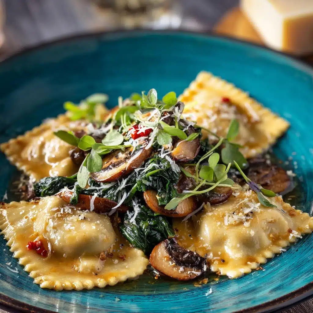 Mushroom Ravioli with Spinach Recipe