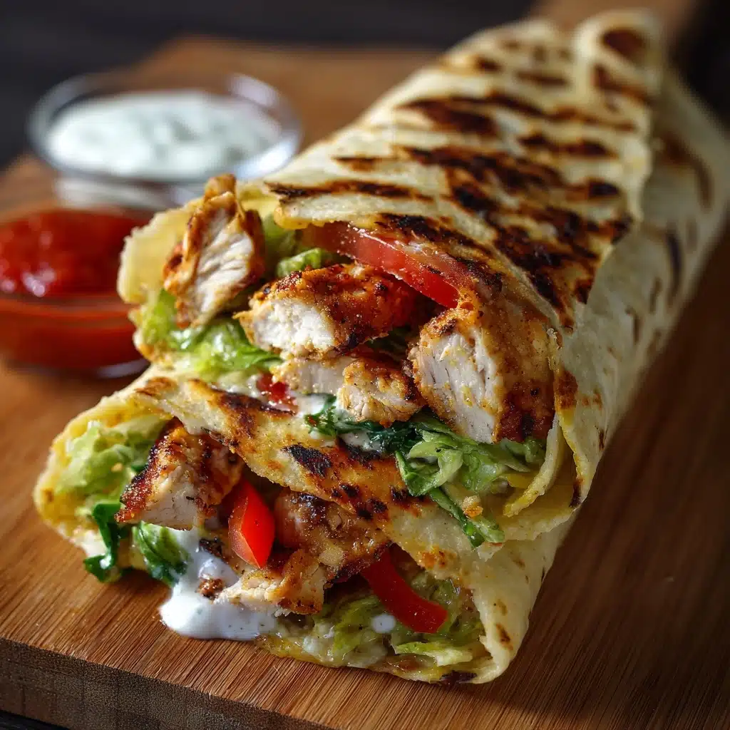 Cheesy Garlic Chicken Wraps Recipe - Recipe Image