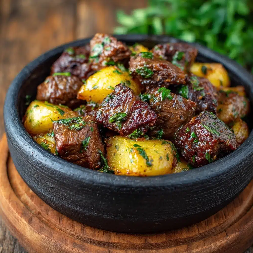 Slow Cooker Garlic Butter Beef Bites & Potatoes Recipe