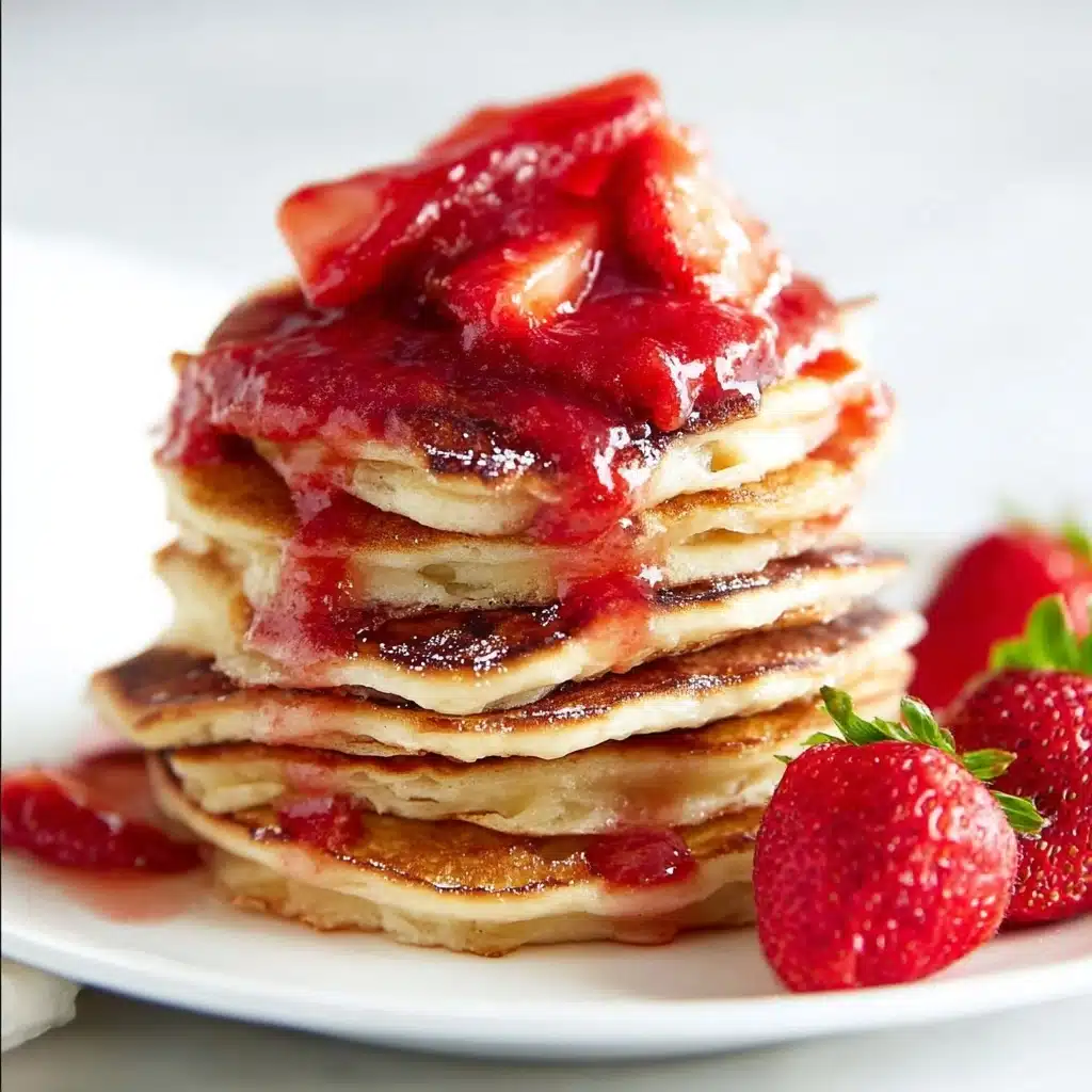 Strawberry Rhubarb Buttermilk Pancakes Recipe - Recipe Image