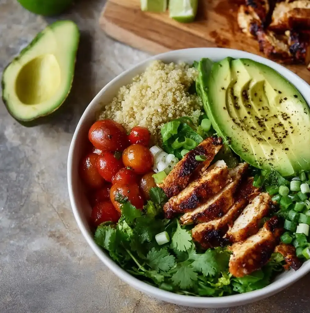 Honey Chipotle Chicken Bowls with Lime Quinoa Recipe - Recipe Image