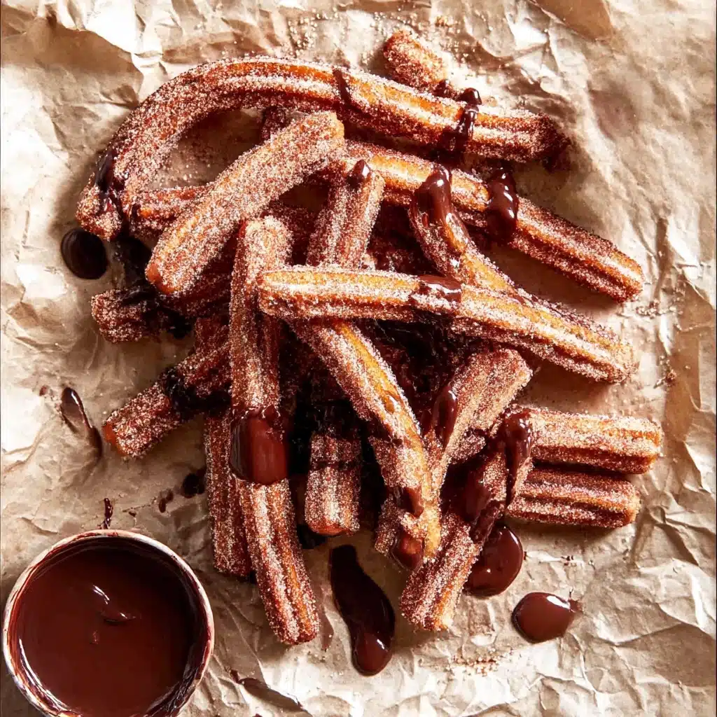 Homemade Churros with Mexican Chocolate Dipping Sauce Recipe - Recipe Image