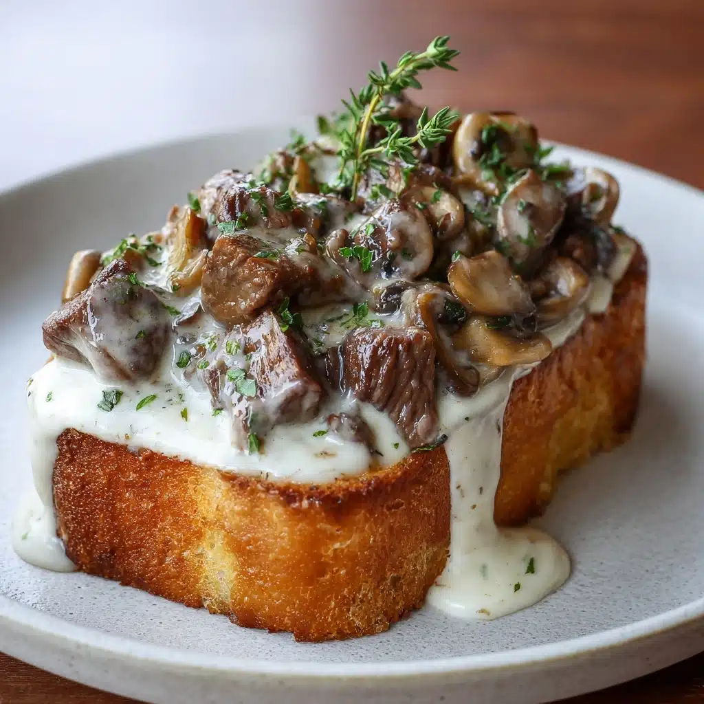 Beef Stroganoff French Bread Toast Recipe - Recipe Image