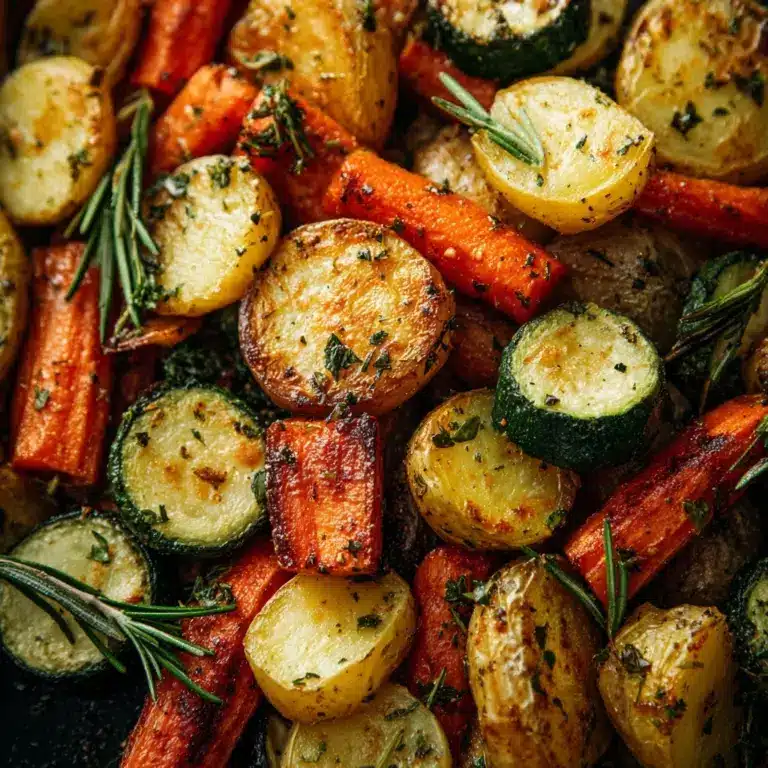 Garlic Herb Roasted Potatoes Carrots and Zucchini Recipe