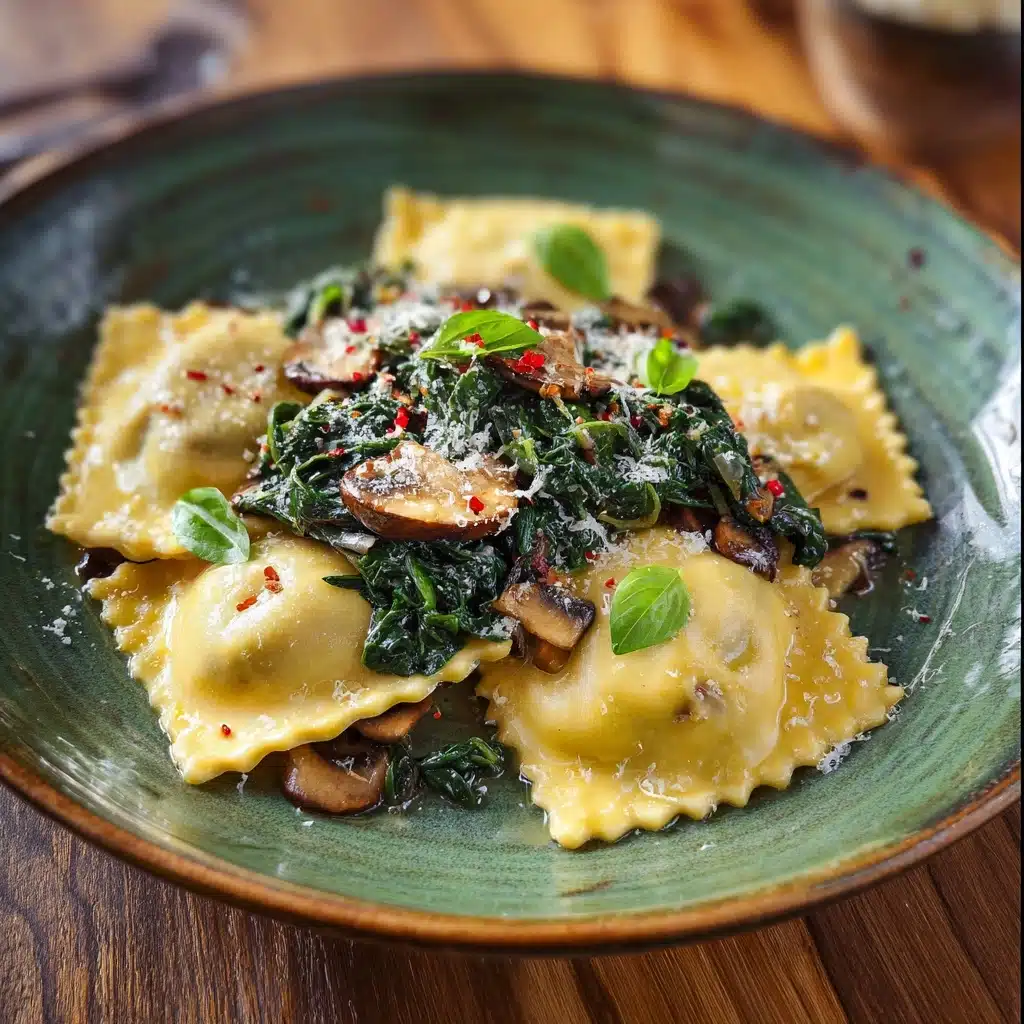 Mushroom Ravioli with Spinach Recipe - Recipe Image