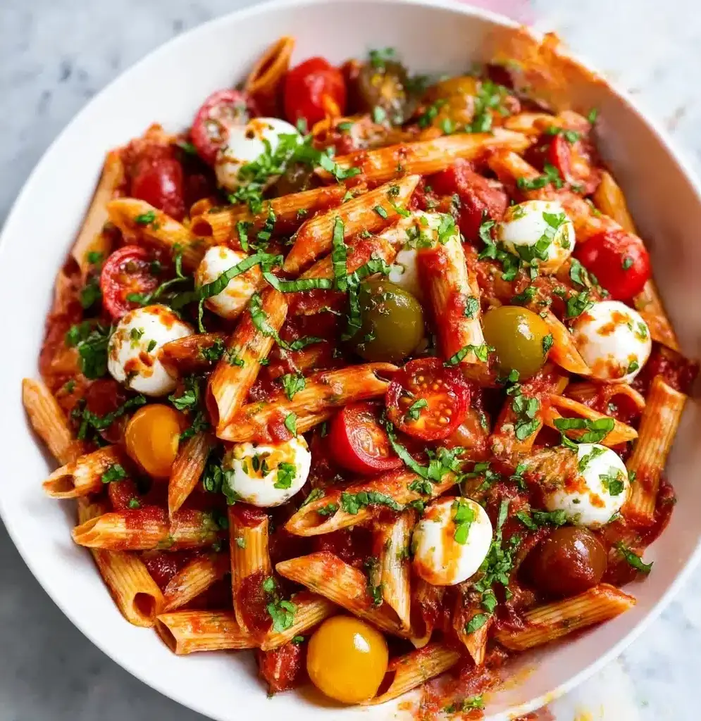 Caprese Pasta with Marinara Sauce Recipe - Recipe Image