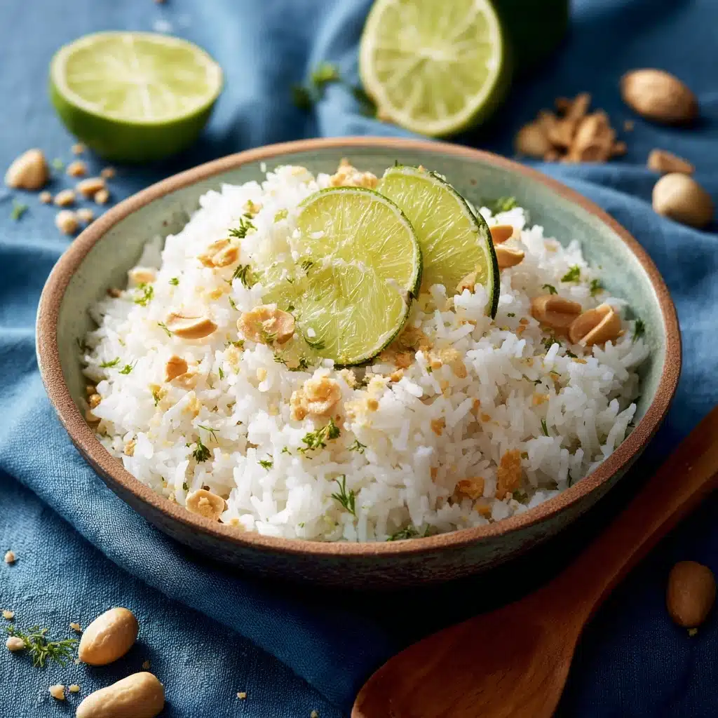 Creamy Coconut-lime Rice With Peanuts Recipe - Recipe Image