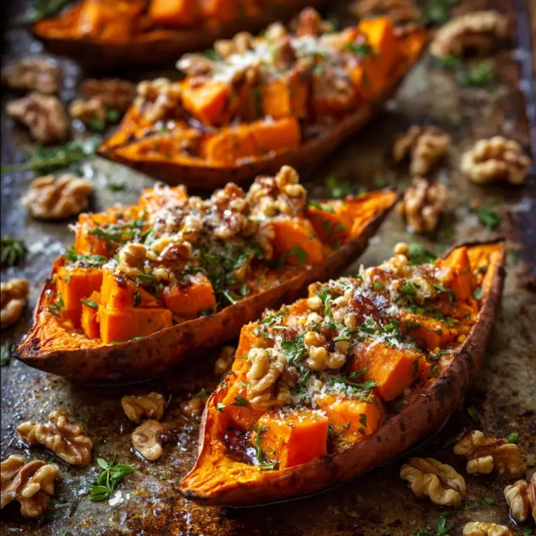 Walnut Maple Roasted Sweet Potatoes Recipe