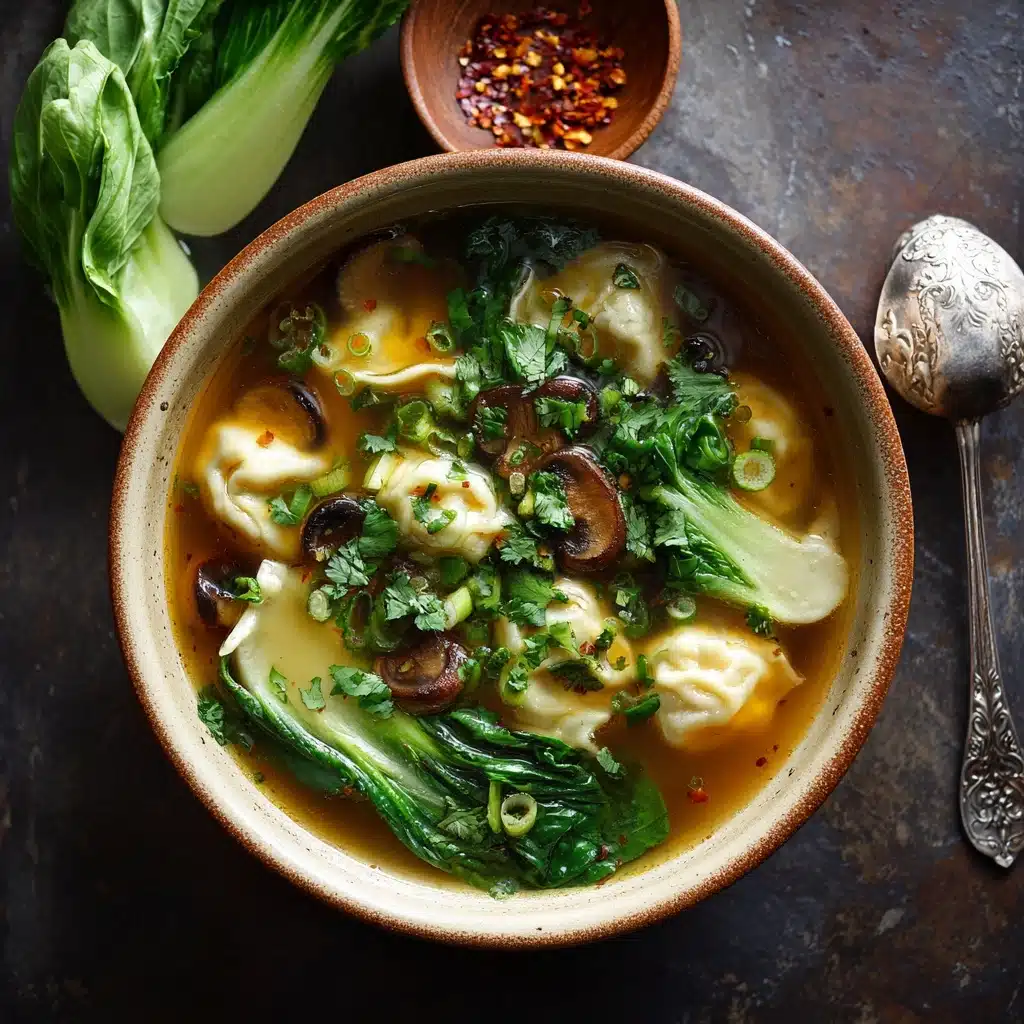 Potsticker Soup with Mushrooms & Bok Choy Recipe - Recipe Image