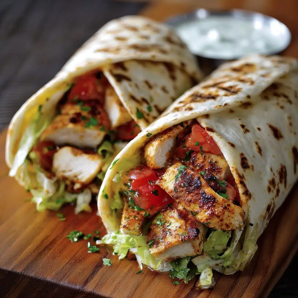 Cheesy Garlic Chicken Wraps Recipe