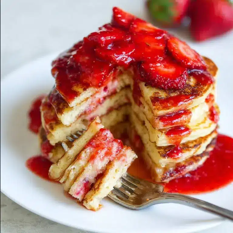 Strawberry Rhubarb Buttermilk Pancakes Recipe