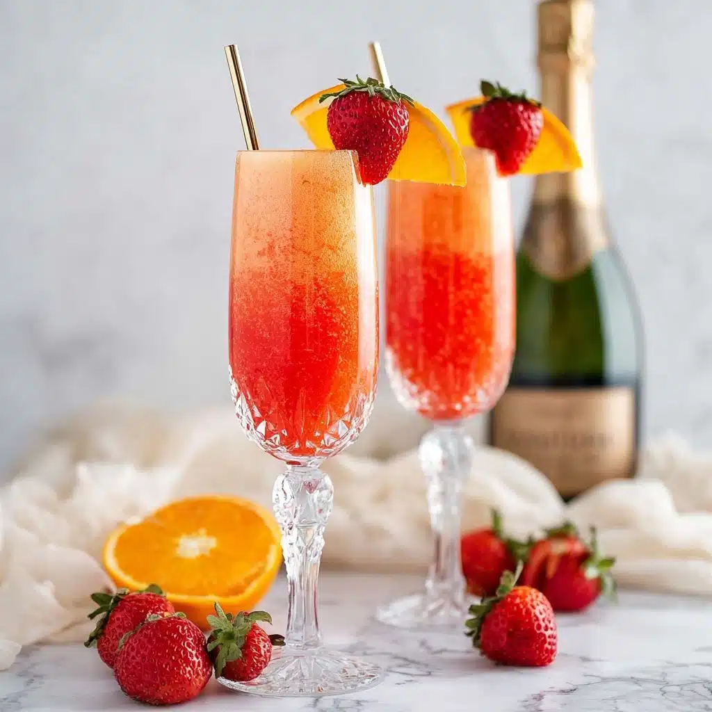 Sunrise Strawberry Mimosa Cocktail Recipe