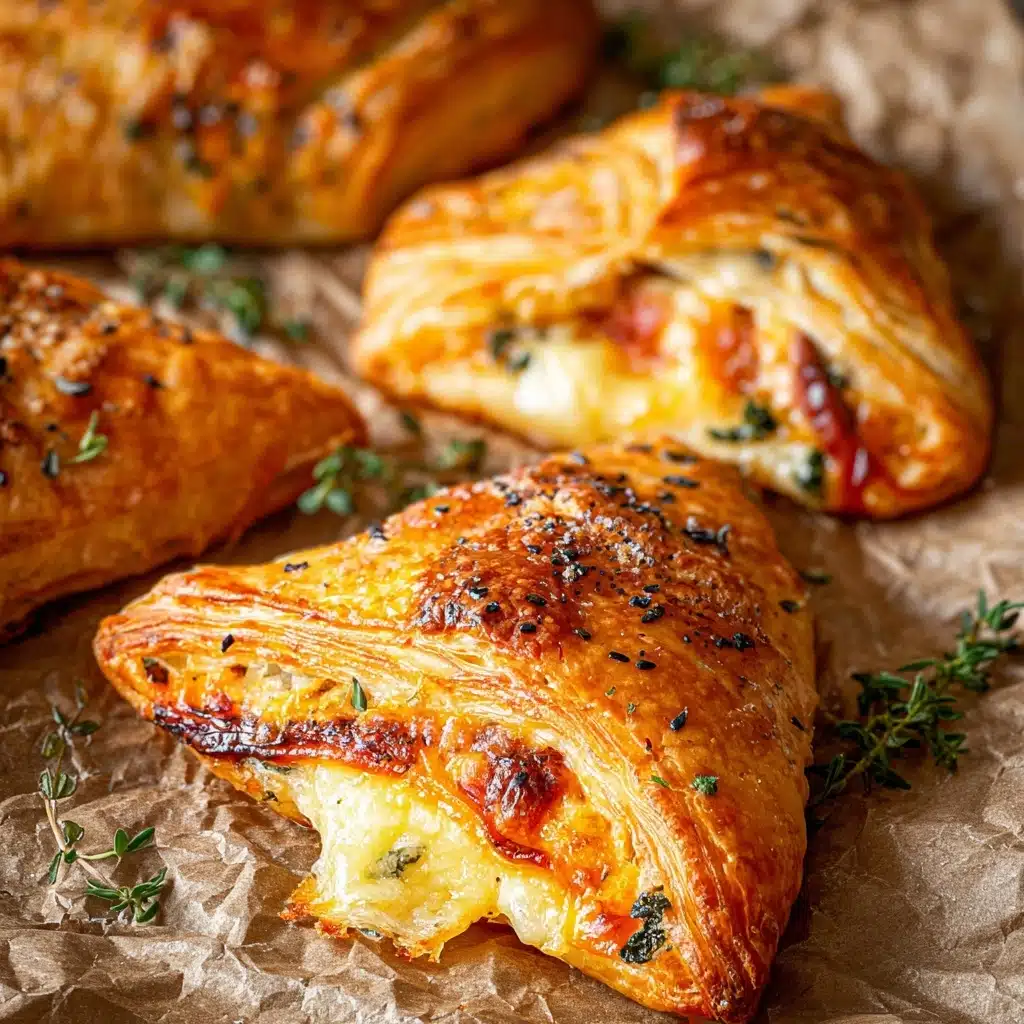 Cheesy Ham Spinach Puff Pastries Recipe