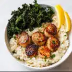 Lemon Chive Butter Seared Scallops with Parmesan Risotto Recipe