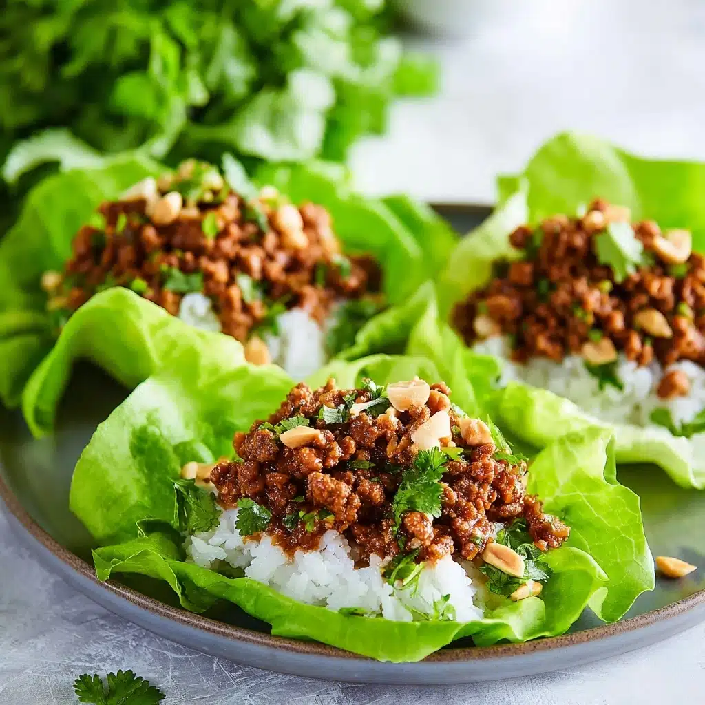 Peanut Chicken Lettuce Wraps with Cilantro Lime Rice Recipe - Recipe Image