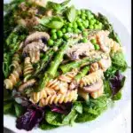 Spring Vegetable Mushroom Pasta Alfredo Recipe