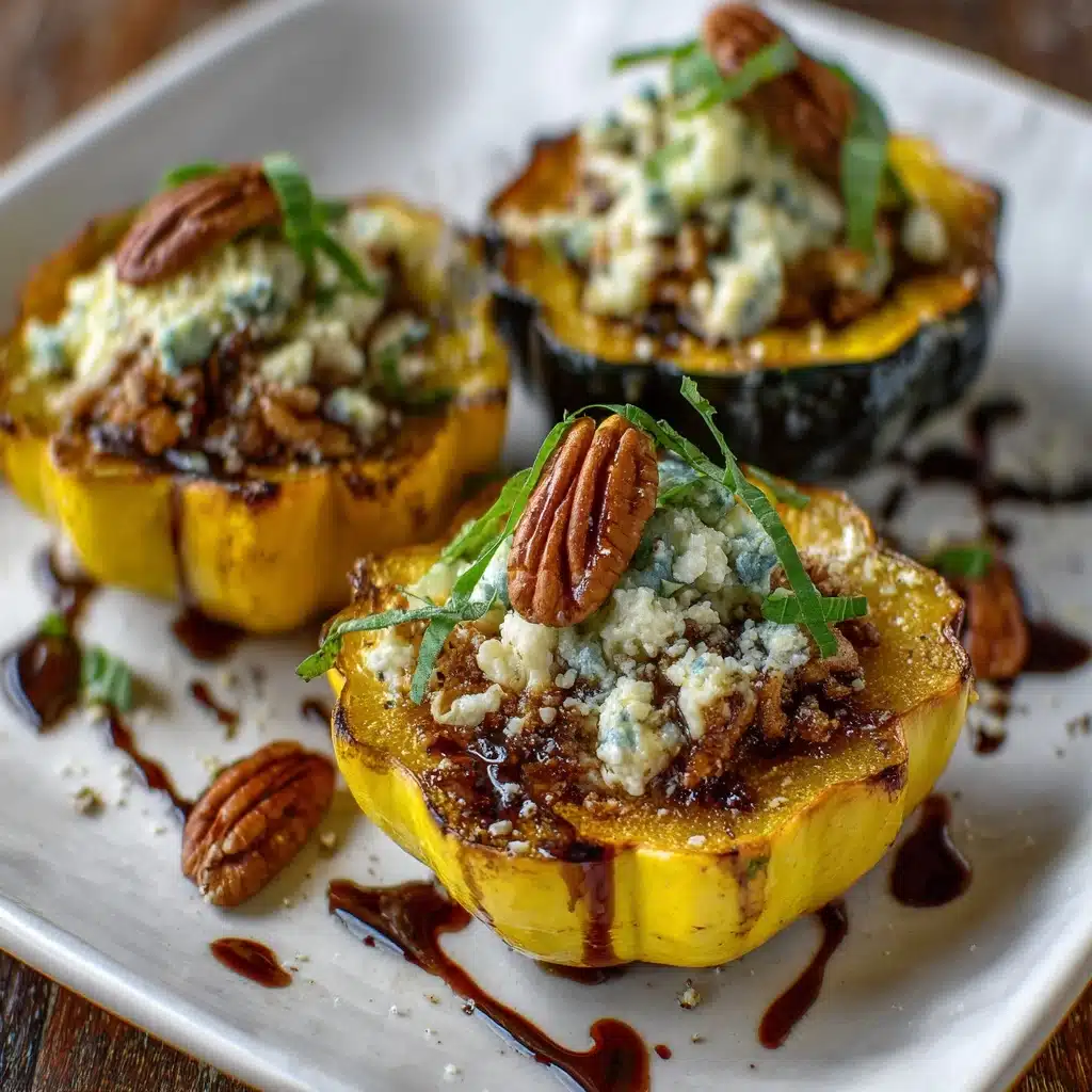 Maple Pecan Goat Cheese Roasted Acorn Squash Recipe - Recipe Image