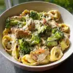 Creamy Garlic Parmesan Tortellini with Chicken & Broccoli Recipe