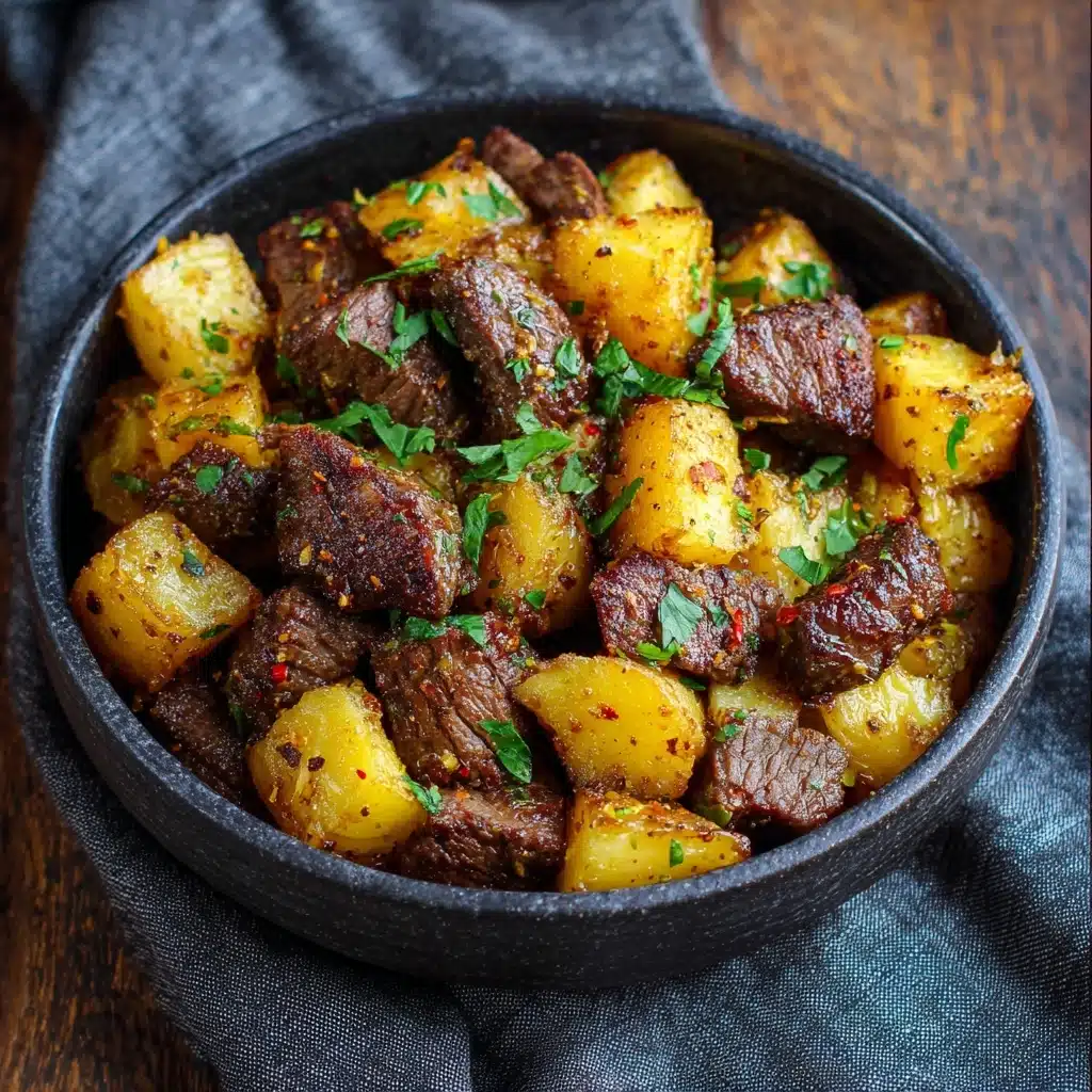Slow Cooker Garlic Butter Beef Bites & Potatoes Recipe - Recipe Image
